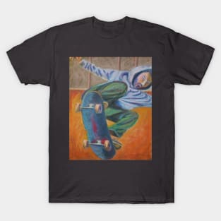 Confidence Skateboarder Pastel Painting CON3058 T-Shirt